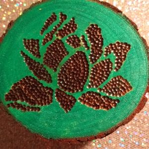 Wood burned coasters